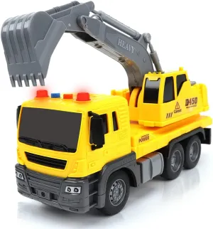 ArtCreativity Light Up Excavation Truck Toy, Kids' Construction Truck with Movable Parts, LEDs, and Sound Effects, Interactive Construction Vehicle for Boys and Girls