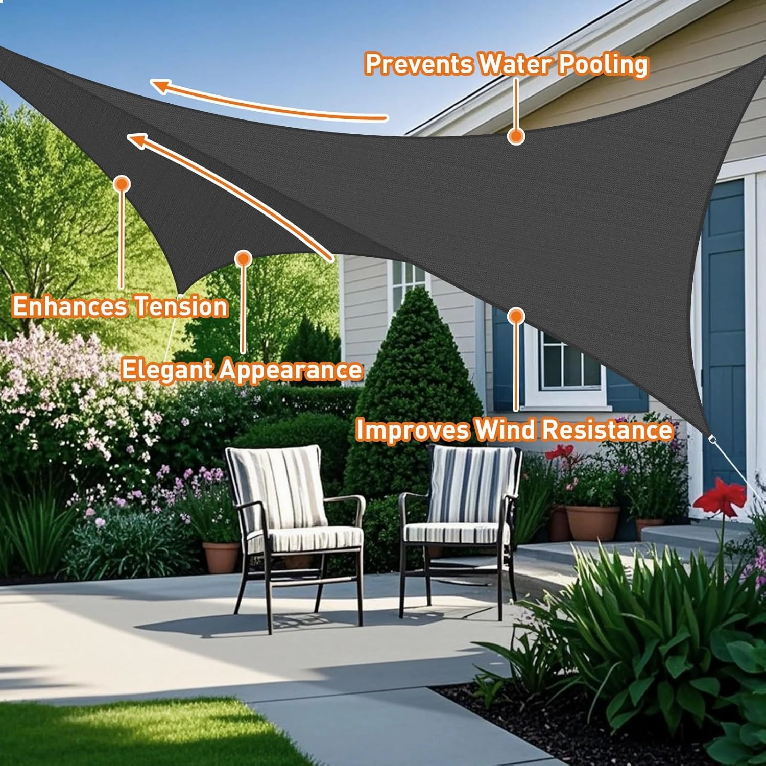 Artpuch Rectangular Breathable UV Block Sun Shade Sail Outdoor Covering Cloth for Deck, Backyard, 16'X20', Dark Grey (Customized Available)