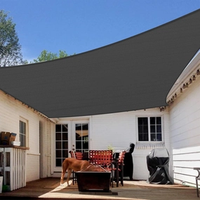 Artpuch Rectangular Breathable UV Block Sun Shade Sail Outdoor Covering Cloth for Deck, Backyard, 16'X20', Dark Grey (Customized Available)