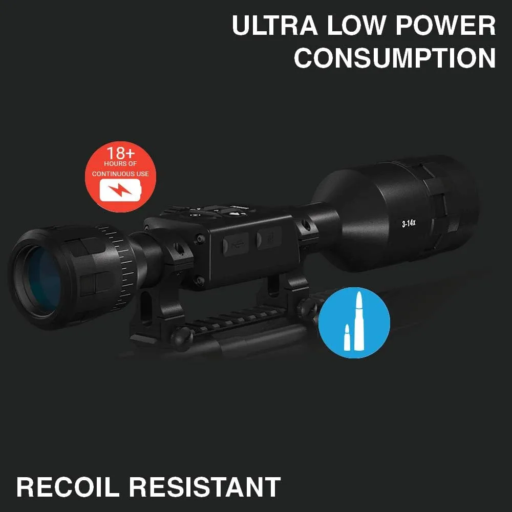 ATN X-Sight 4K Pro Smart Day/Night Hunting Scope w/Ballistics Calc, 3864x2218 Resolution, Video Record, Wi-Fi, 18hrs  Battery
