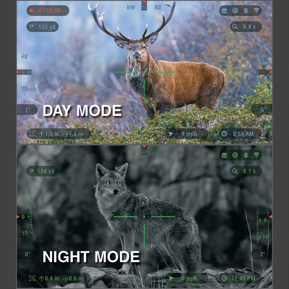 ATN X-Sight 4K Pro Smart Day/Night Hunting Scope w/Ballistics Calc, 3864x2218 Resolution, Video Record, Wi-Fi, 18hrs  Battery