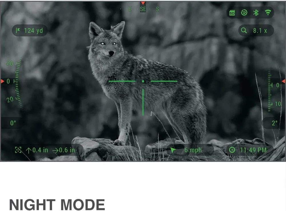 ATN X-Sight Pro Smart Day/Night Hunting Scope w/Ballistics Calc, 3864x2218 Resolution, Video Record, Wi-Fi, 18hrs  Battery