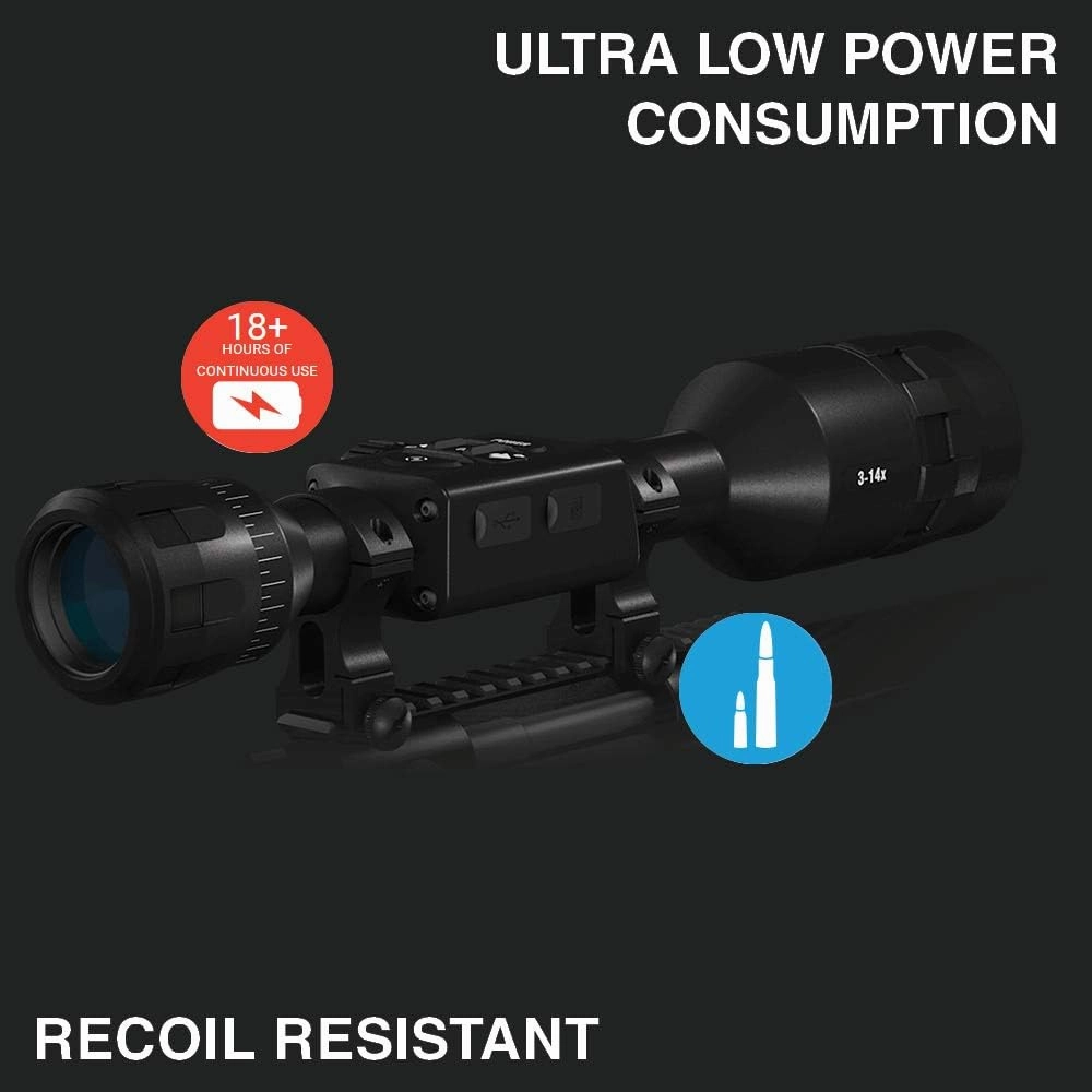ATN X-Sight Pro Smart Day/Night Hunting Scope w/Ballistics Calc, 3864x2218 Resolution, Video Record, Wi-Fi, 18hrs  Battery