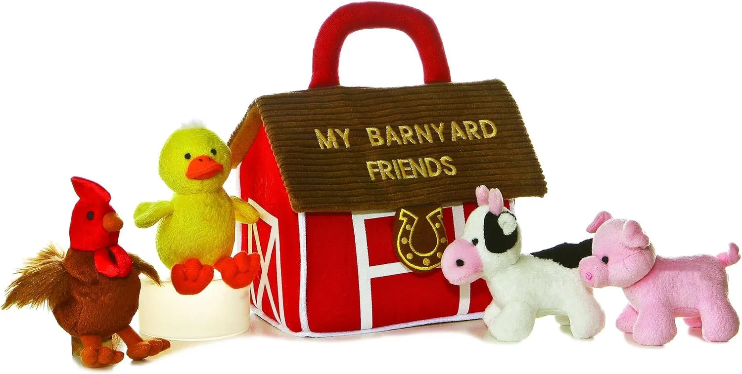 Aurora® Engaging Baby Talk™ My Barnyard Friends II™ Baby Stuffed Animal - Sensory Delight - Interactive Learning - Multicolor 8 Inches
