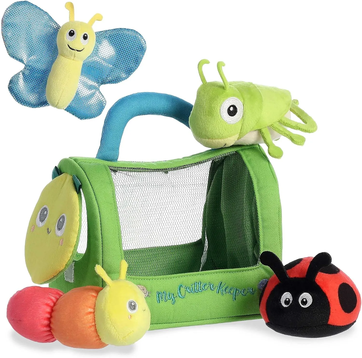 Aurora® Engaging Baby Talk™ My Critter Keeper™ Baby Stuffed Animal - Sensory Delight - Interactive Learning - Multicolor 8 Inches