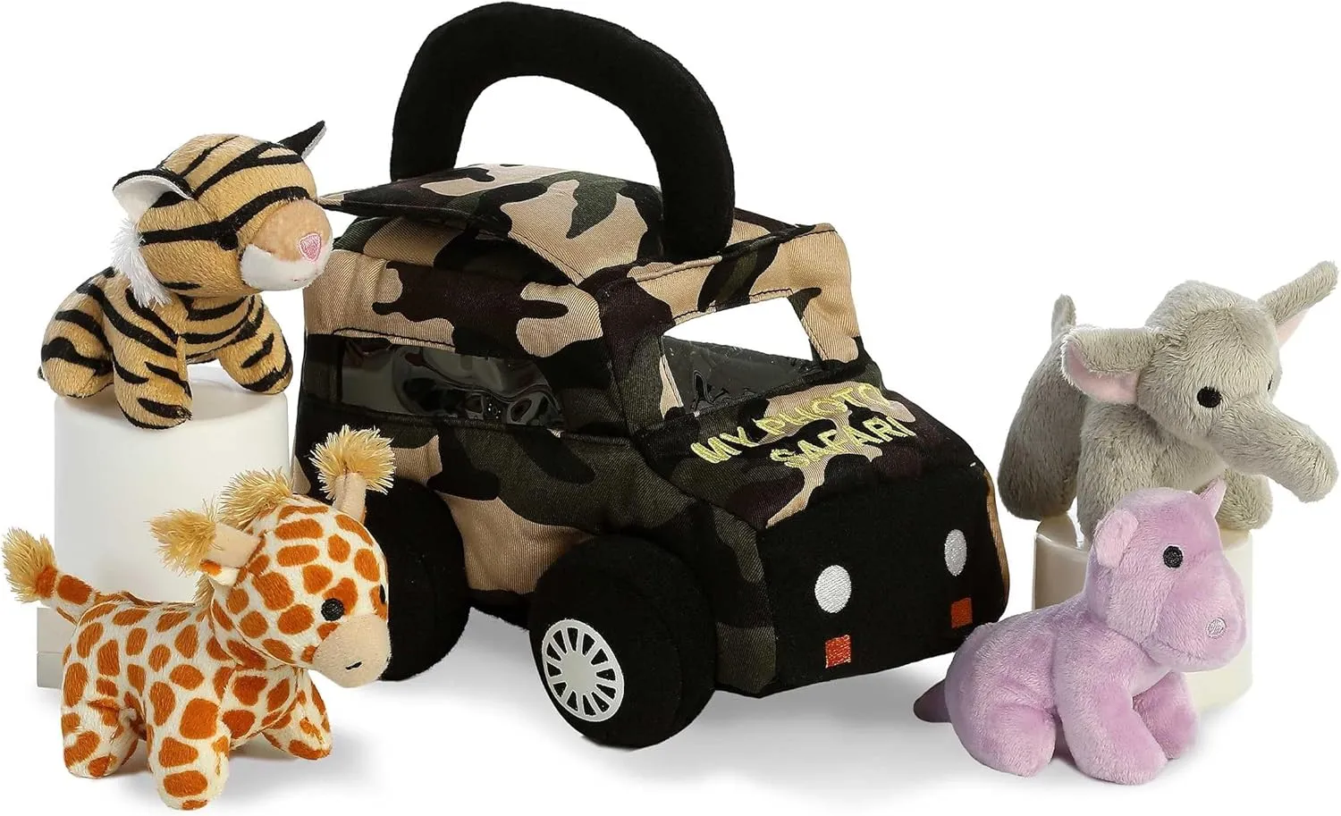 Aurora® Engaging Baby Talk™ My Photo Safari II™ Baby Stuffed Animal - Sensory Delight - Interactive Learning - Multicolor 6 Inches