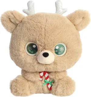 Aurora® Festive Holiday Snowflake Reindeer™ Stuffed Animal - Seasonal Cheer - Heartwarming Gifts - Tan 6 Inches
