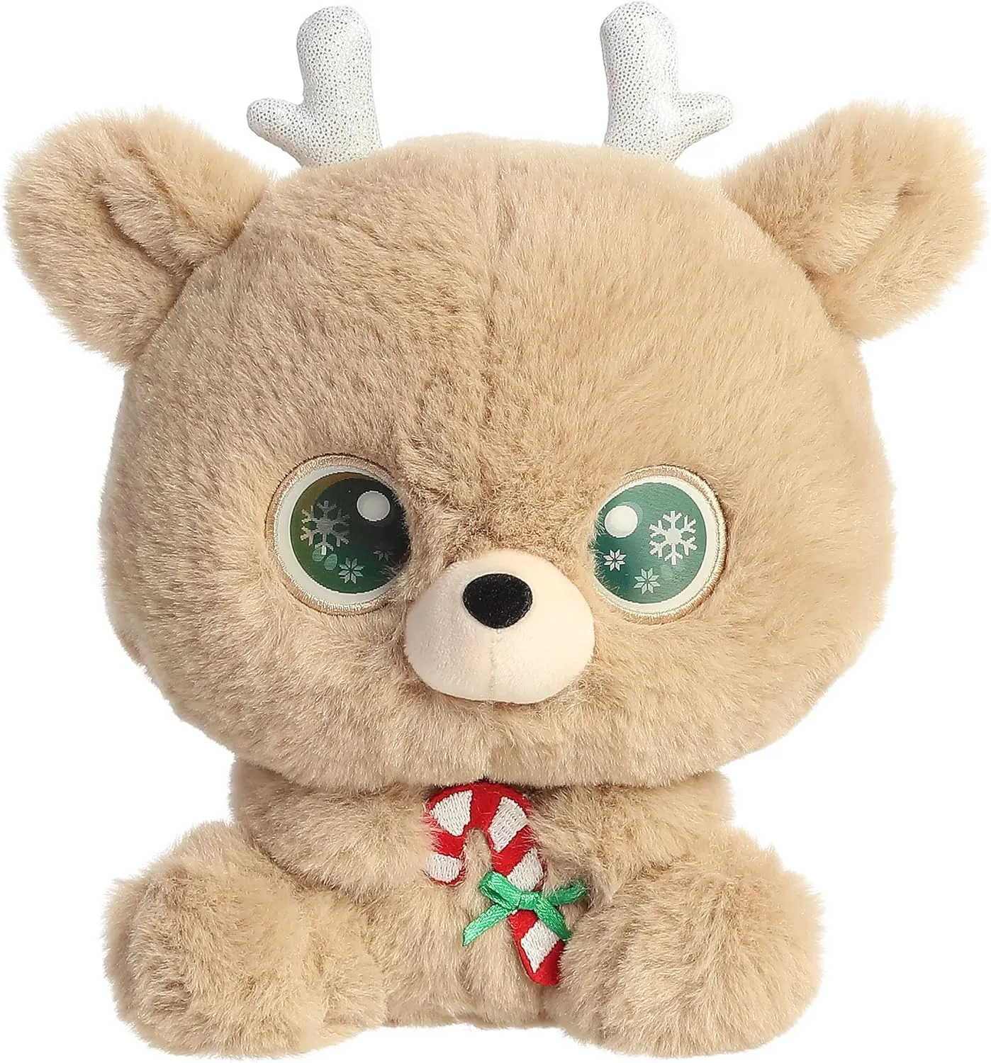 Aurora® Festive Holiday Snowflake Reindeer™ Stuffed Animal - Seasonal Cheer - Heartwarming Gifts - Tan 6 Inches