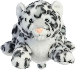 Aurora® Interactive Hand Puppet Snow Leopard Stuffed Animal - Storytelling Adventures - Playful Learning - White 12 Inches