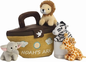 Aurora® Engaging Baby Talk™ Noah's Ark Baby Stuffed Animal - Sensory Delight - Interactive Learning - Multicolor 8 Inches