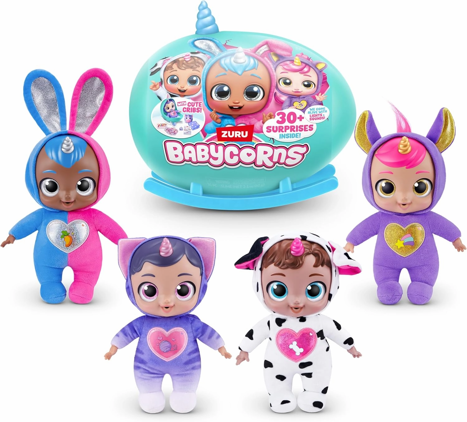 Babycorns Interactive Baby Doll Series 1 Large (Puppy) by ZURU with Lights and Sounds, Magical Babydolls, Surprise, Unboxing, Girls, Dolls, Story