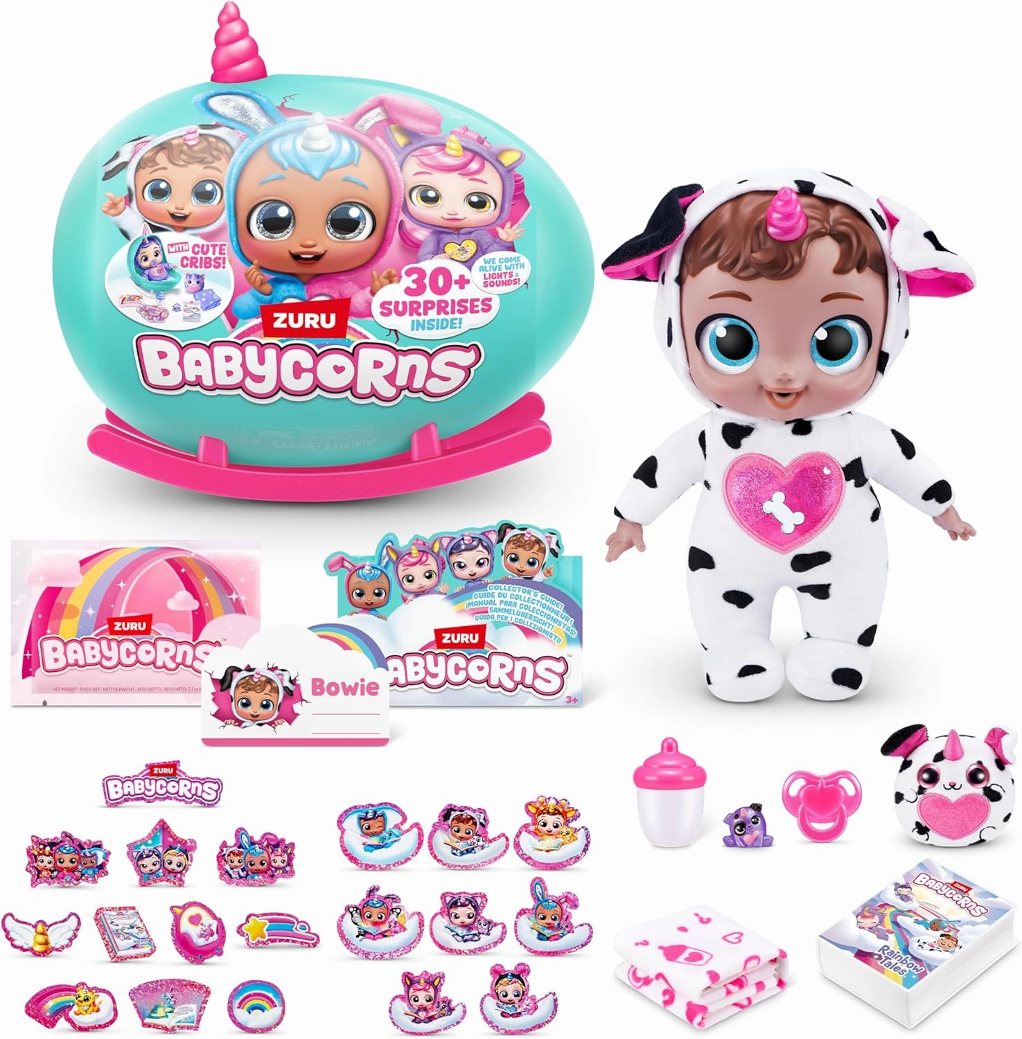 Babycorns Interactive Baby Doll Series 1 Large (Puppy) by ZURU with Lights and Sounds, Magical Babydolls, Surprise, Unboxing, Girls, Dolls, Story