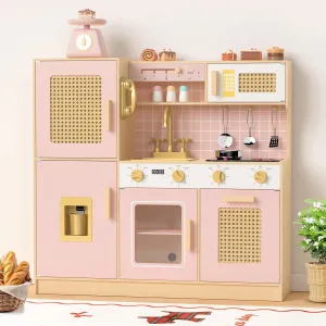 Babytronic Play Kitchen Wooden Toy Kids Kitchen Playset (Pink)