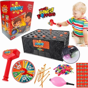 Bang Popping Balloon Game New Explosion Balloon Popping Game for Adults Kids Board Family Game Night Favorite Popular Social Media Games Everyone Can Play Challenge Friends Party Game Props(1Box)
