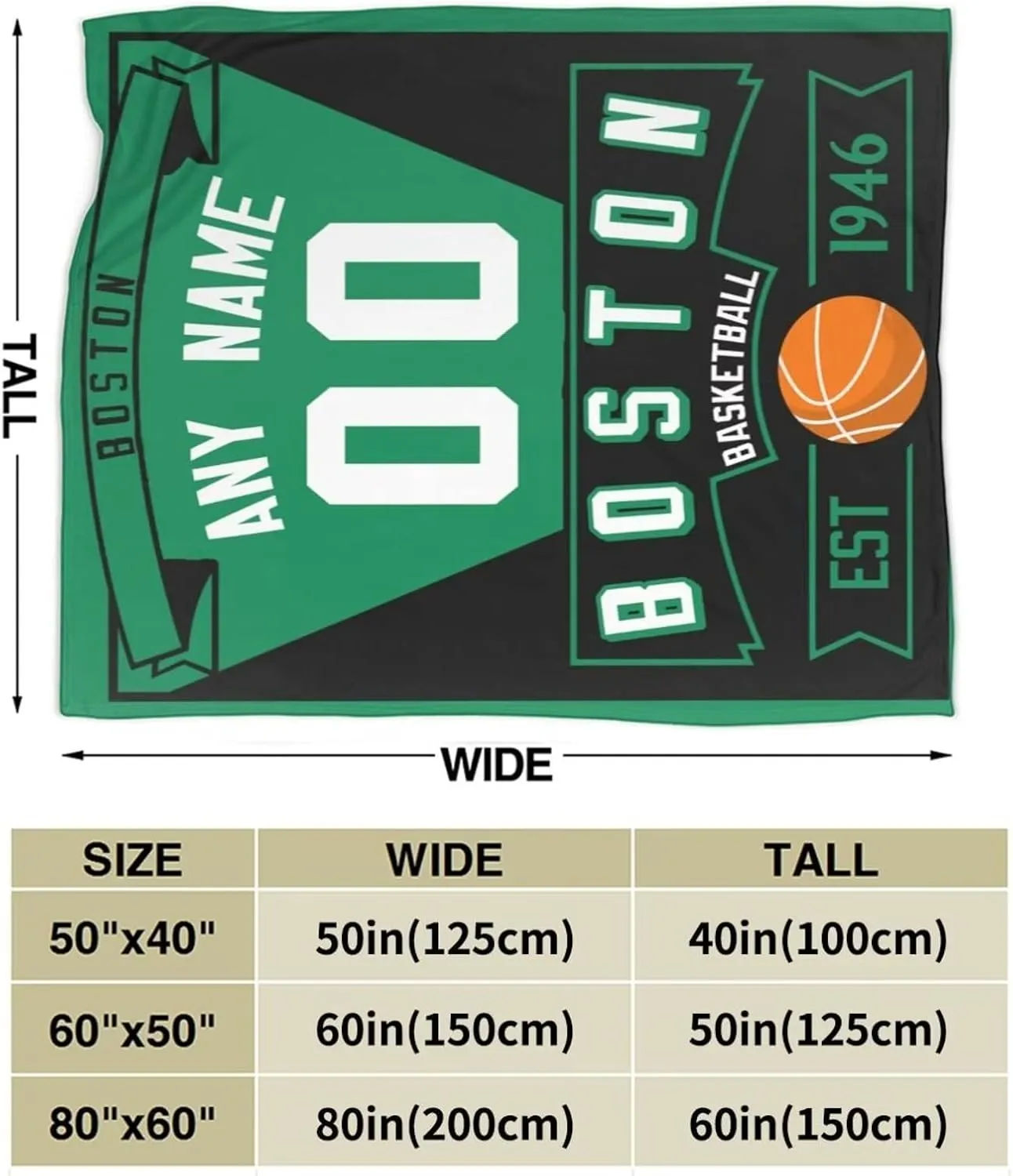 Basketball Throw Blankets Personalized Ultra-Soft Micro Fleece Blankets with Name Numbers for Fans Gifts