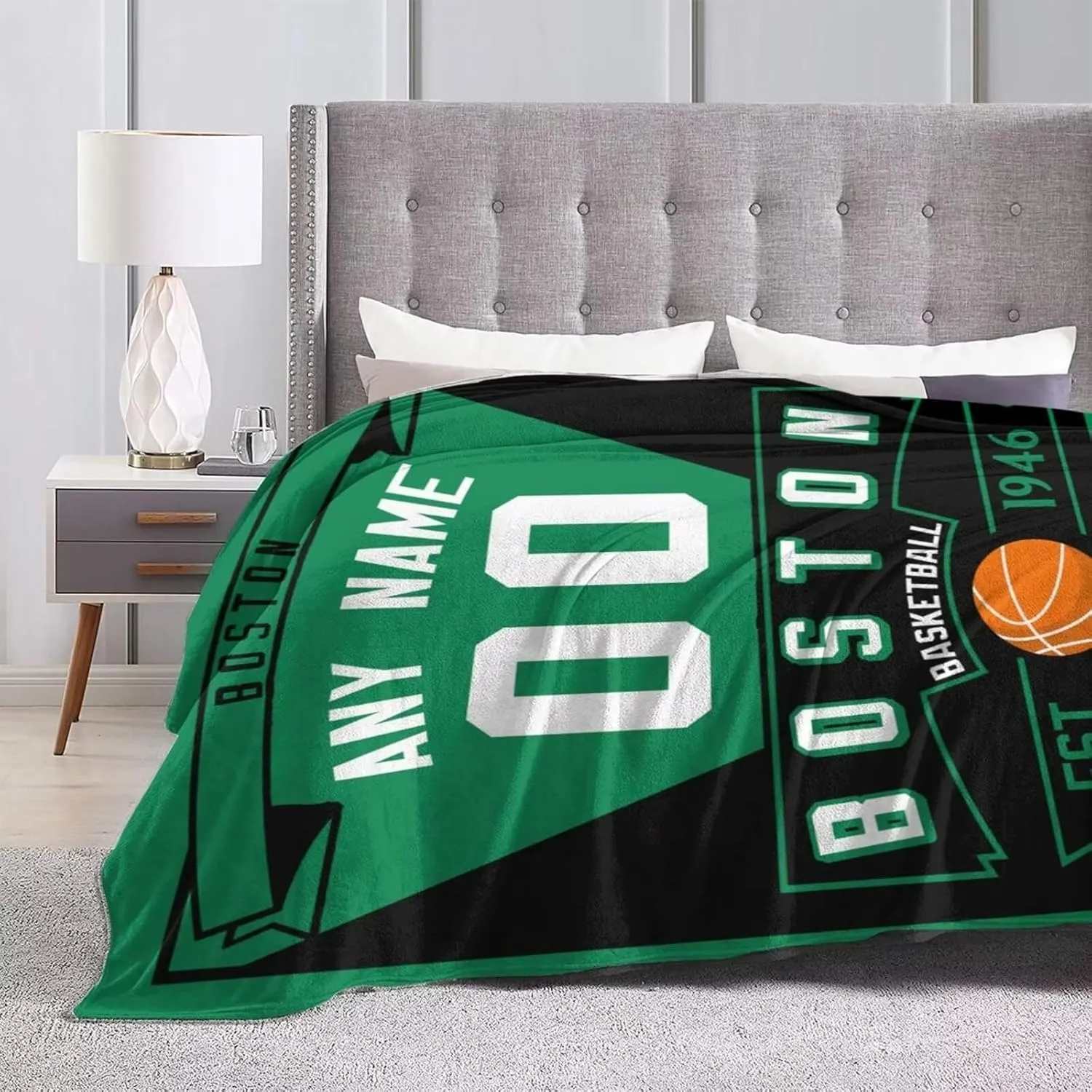 Basketball Throw Blankets Personalized Ultra-Soft Micro Fleece Blankets with Name Numbers for Fans Gifts