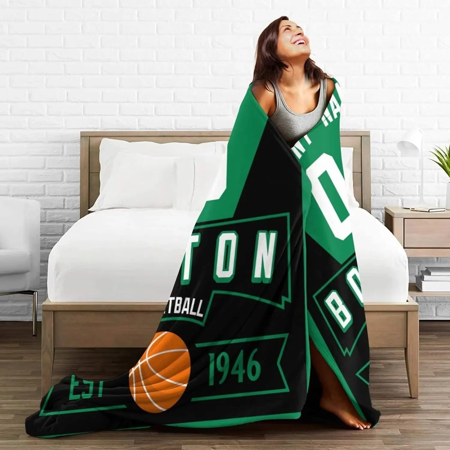 Basketball Throw Blankets Personalized Ultra-Soft Micro Fleece Blankets with Name Numbers for Fans Gifts