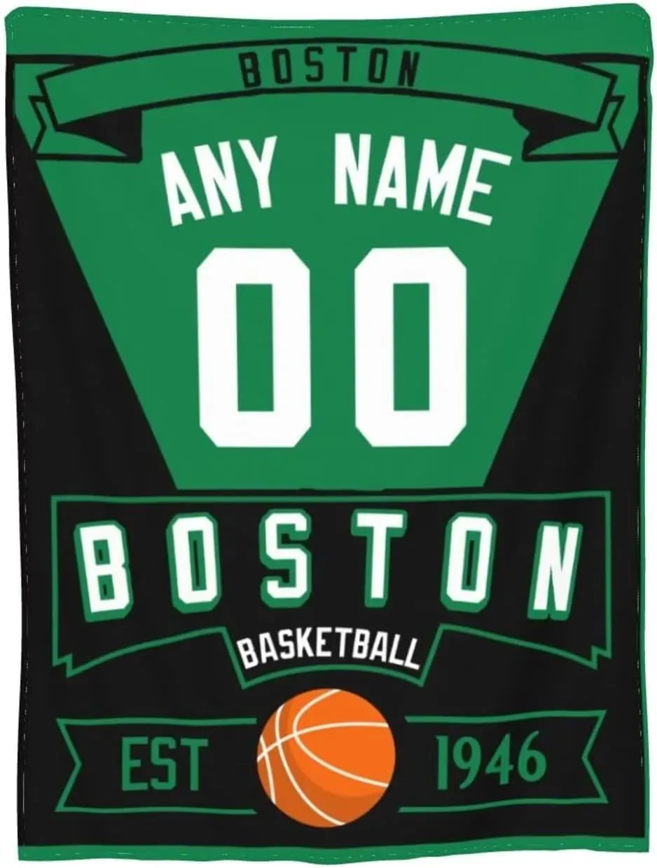 Basketball Throw Blankets Personalized Ultra-Soft Micro Fleece Blankets with Name Numbers for Fans Gifts