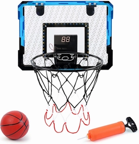 Basketball Hoop for Kids - Over The Door Mini Hoop, Birthday Gifts for 5-7 8-12 Year Old Boys, Indoor Basketball Toys with Scoreboard & Sound Effect for Boys Age 6-12