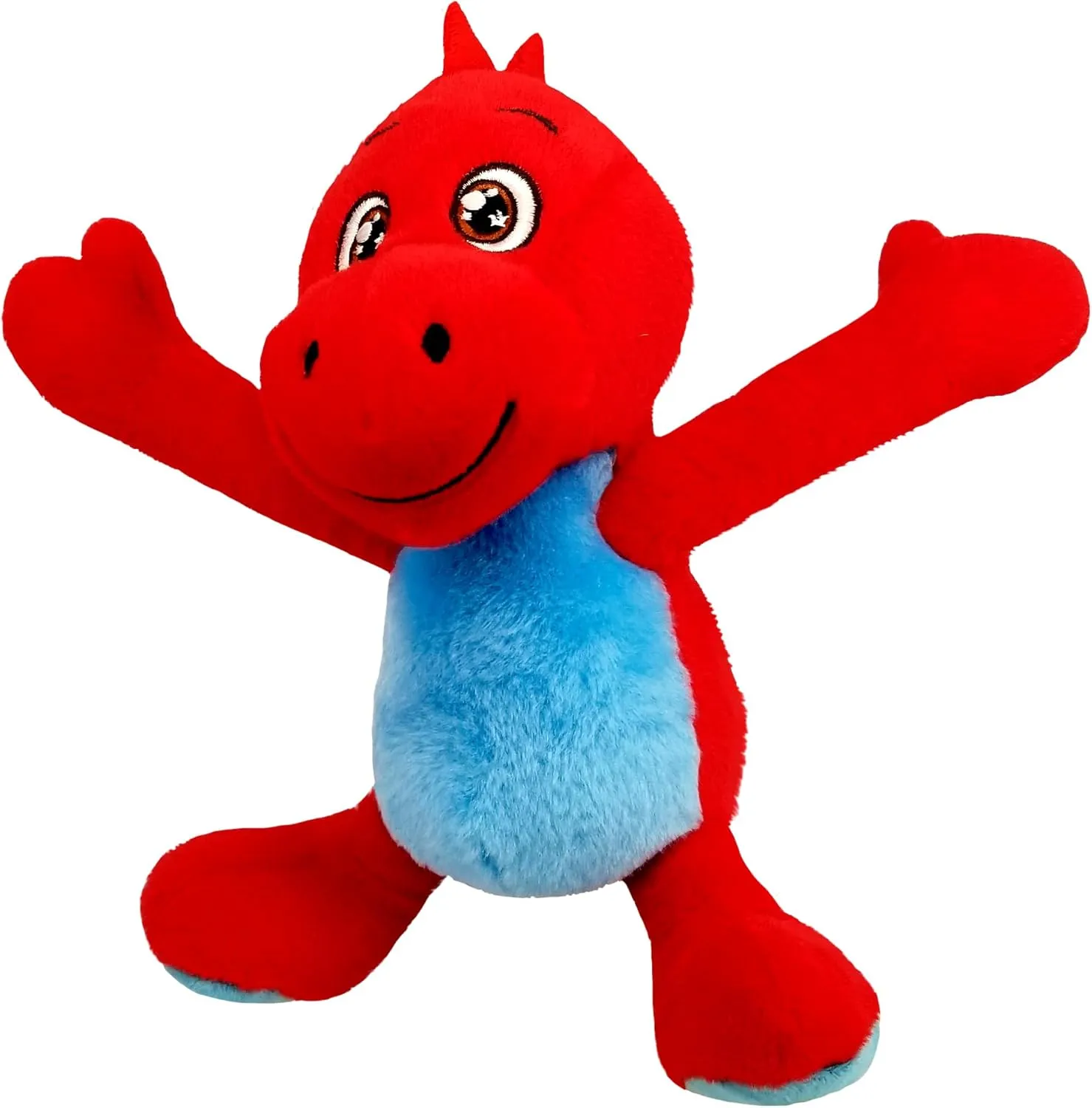Bauer Spielwaren Stretch Buddies 12275 Dino Soft Plush Cuddly Toy with Movable Arms and Legs 25 cm Red