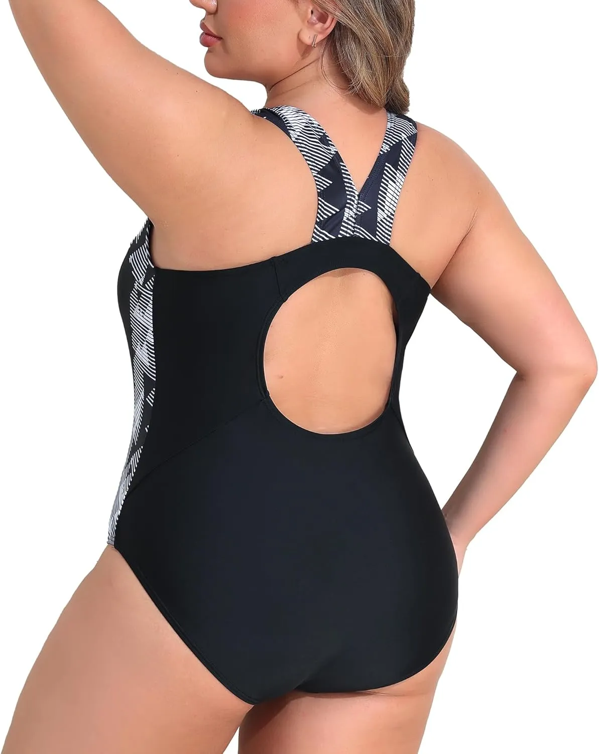 beautyin Plus Size Womens Swimsuit One Piece Athletic Racerback Bathing Suits