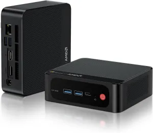 Beelink SER5 MAX Mini PC, AMD Ryzen 7 6800U(8C/16T, Up to 4.7GHz), Mini Computer 24G LPDDR5 RAM 500G NVMe PCIE4.0 SSD, Mini Desktop Computer 4K@144Hz Triple Display HDMI2.1/DP/WiFi6/BT5.2/W-11 Pro