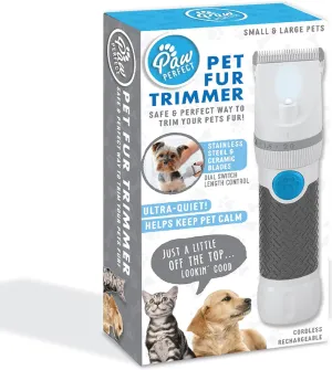 Bell Howell PawPerfect Pet Fur and Hair Trimmer, Clippers with Stainless Steel and Ceramic Blades Low Noise Rechargeable and Cordless Shaver for Furry Pets As Seen On TV