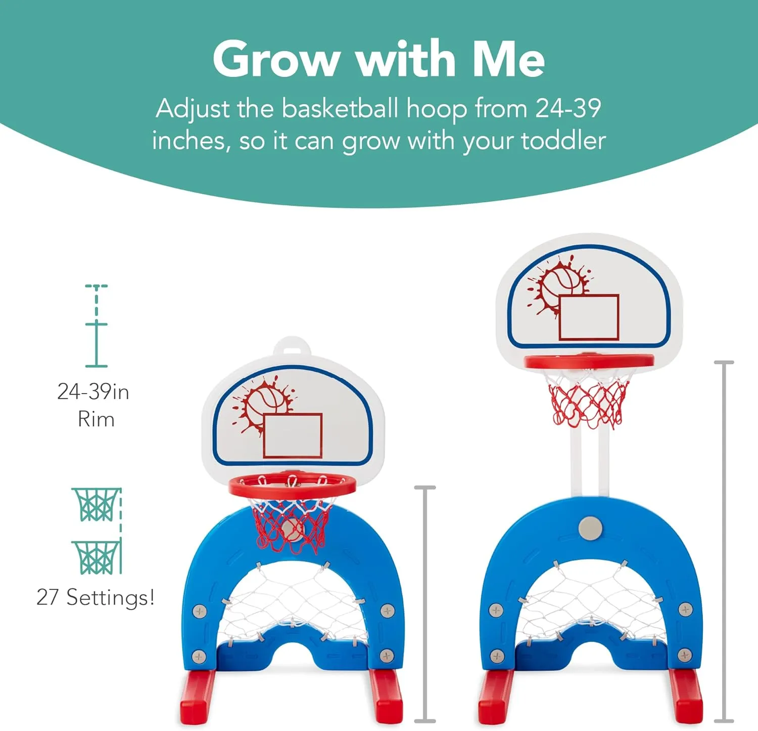 Best Choice Products 3-in-1 Toddler Basketball Hoop Sports Activity Center