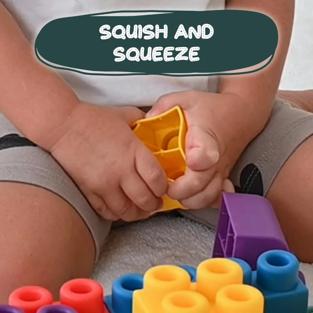 Big Soft Toddler Blocks 1-3, 40-Pieces with Baseboard for Building Stacking Playing and Booklet - Great Gift, Toys for Ages 2 , 2-3, 3-5 and 4-8 Boys, Girls