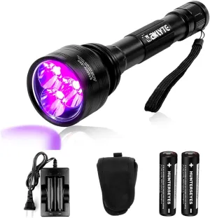Black Light UV Flashlight, High Power Blacklight Flashlight Rechargeable, 385-395nm Wavelength Beam Best for Pet Urine Detection, Scorpion, Resin Curing, Bed Bug