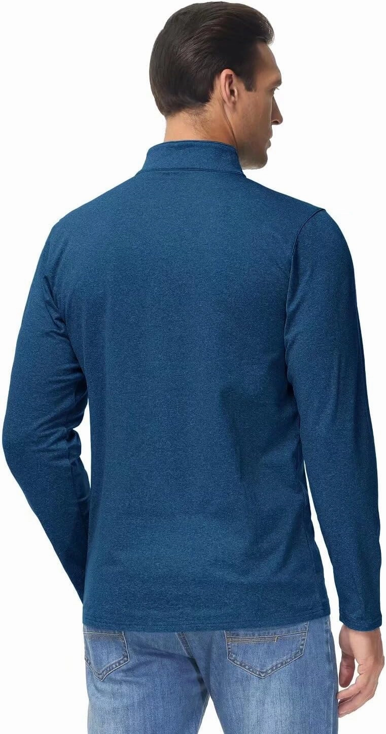 Boladeci Men's Quarter Zip Pullover Premium Fleece Lined Heather Long Sleeve Golf Shirts Midweight 1/4 Half Zip Sweatshirts