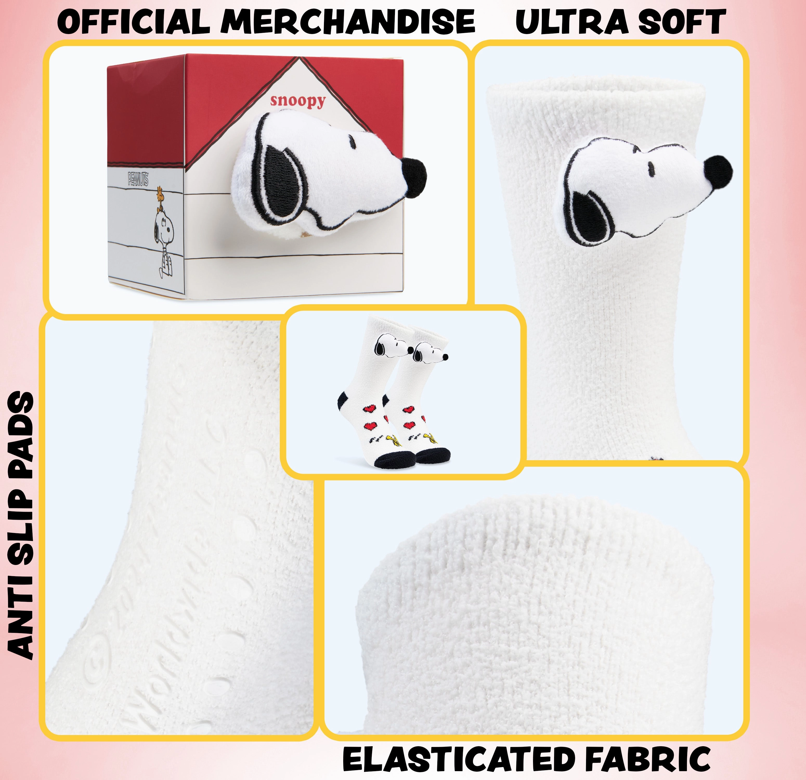 Brand: Peanuts Peanuts Snoopy Womens Fluffy Slipper Socks, Non-Slip - Gifts for Her