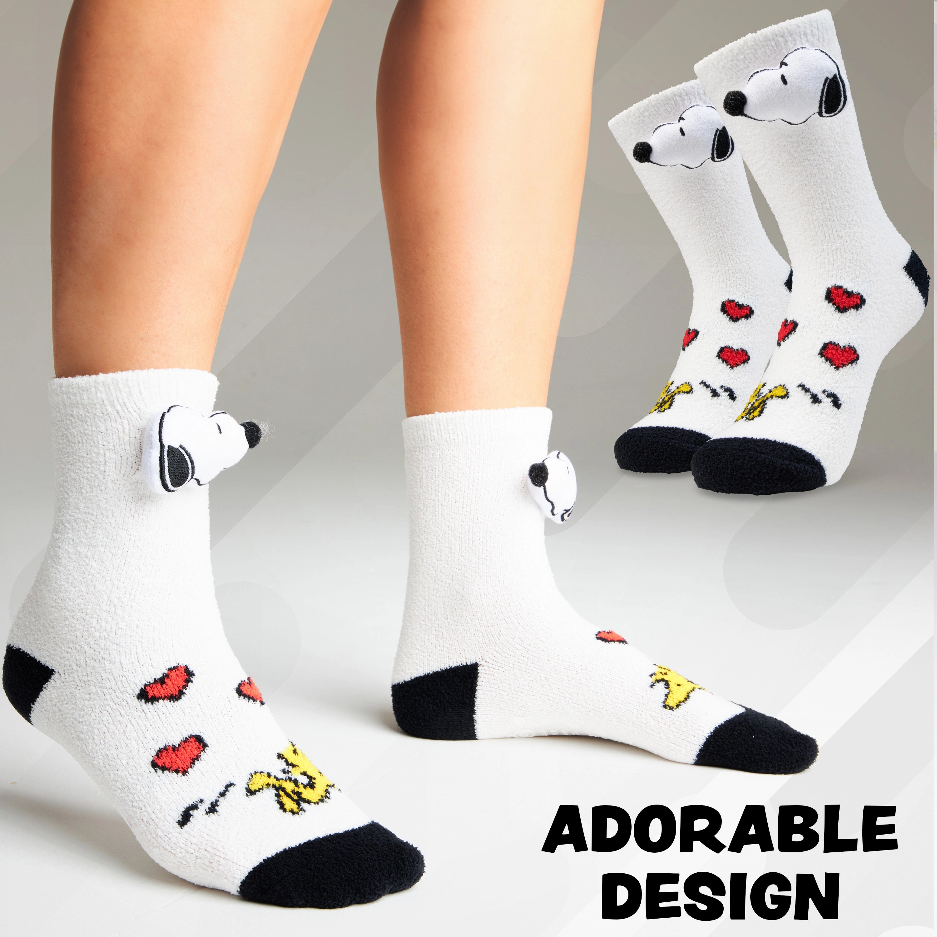 Brand: Peanuts Peanuts Snoopy Womens Fluffy Slipper Socks, Non-Slip - Gifts for Her