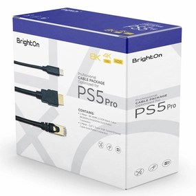 BrightOn - Optimized PS5 PRO HDMI 2.1 Cable 8K@60Hz/4K@120Hz Gold Plated CAT 7 Super High Speed 2M USB C to USB C Fast Charge Cable
