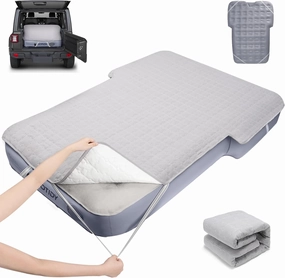 Car Air Mattress Sheet, Cotton-Lined SUV Air Mattress Fitted Sheet, Ultra Soft TPU Waterproof Car Bed Sheet Fits SUV Air Mattress (Gray)