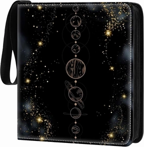 Card Binder 900 Pockets, 50 Sleeves Large Binder Trading Cards Holder 9 Pocket, Storage Organizer, Album Folder Case Protector Collector Gift Aligned Black Planets