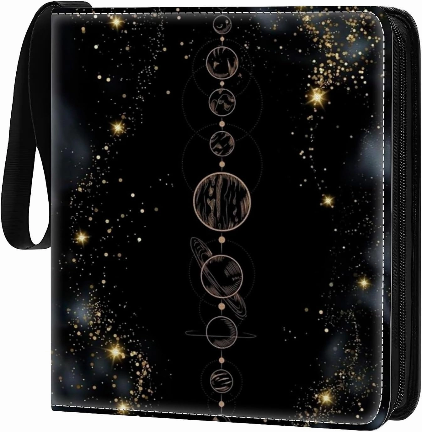 Card Binder 900 Pockets, 50 Sleeves Large Binder Trading Cards Holder 9 Pocket, Storage Organizer, Album Folder Case Protector Collector Gift Aligned Black Planets