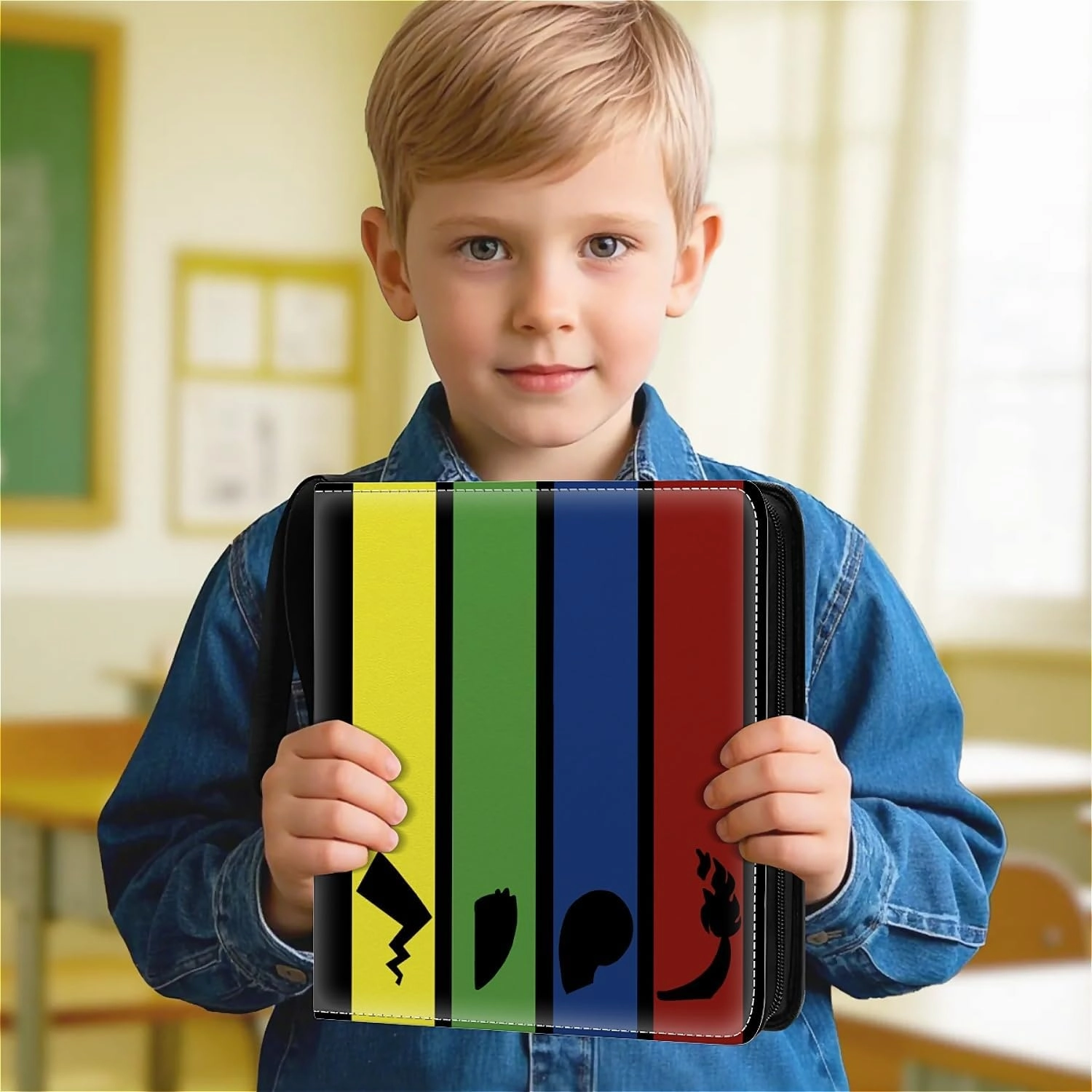 Card Binder 900 Pockets, 50 Sleeves Large Binder Trading Cards Holder 9 Pocket, Storage Organizer, Album Folder Case Protector Collector Gift Cute Cartoon Light