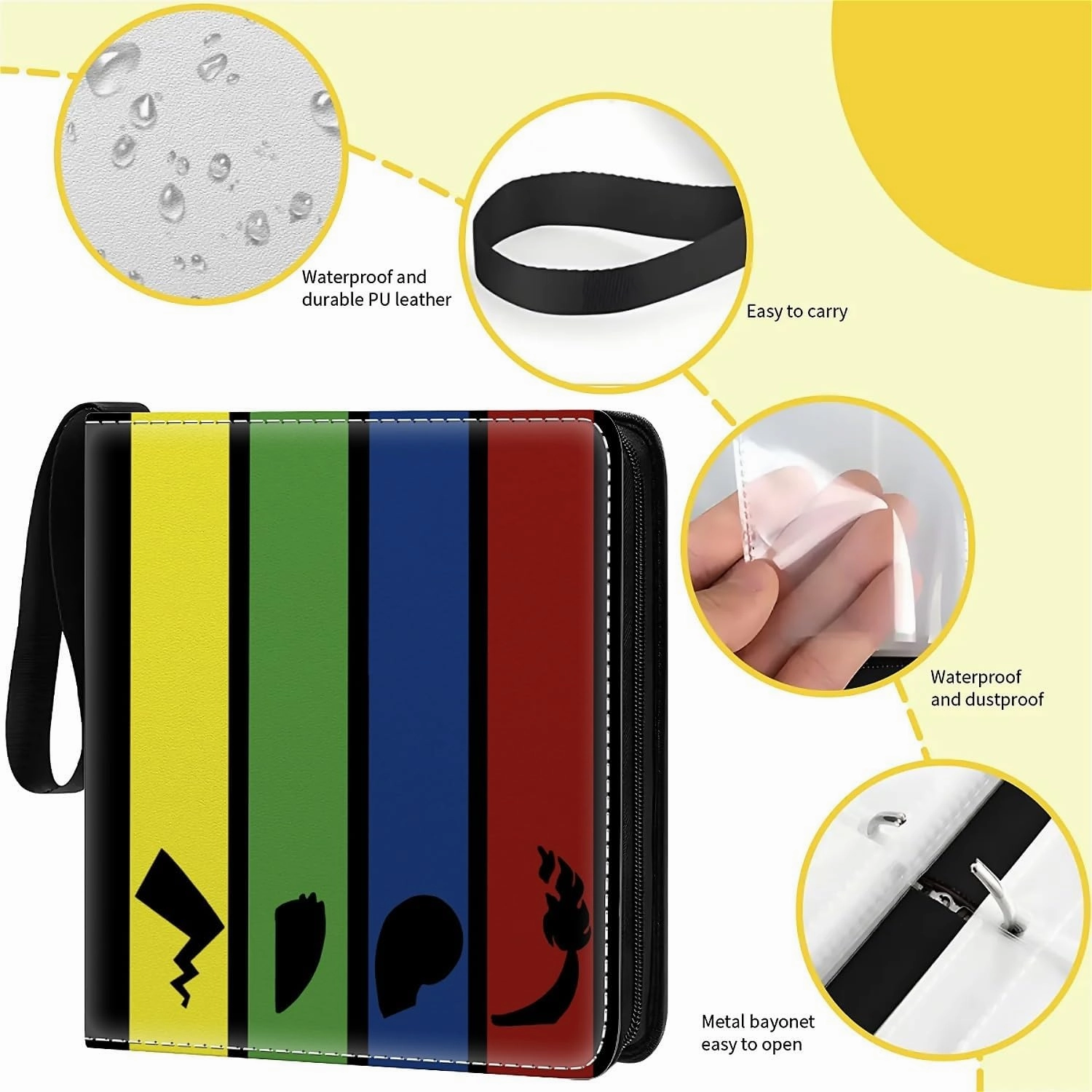 Card Binder 900 Pockets, 50 Sleeves Large Binder Trading Cards Holder 9 Pocket, Storage Organizer, Album Folder Case Protector Collector Gift Cute Cartoon Light