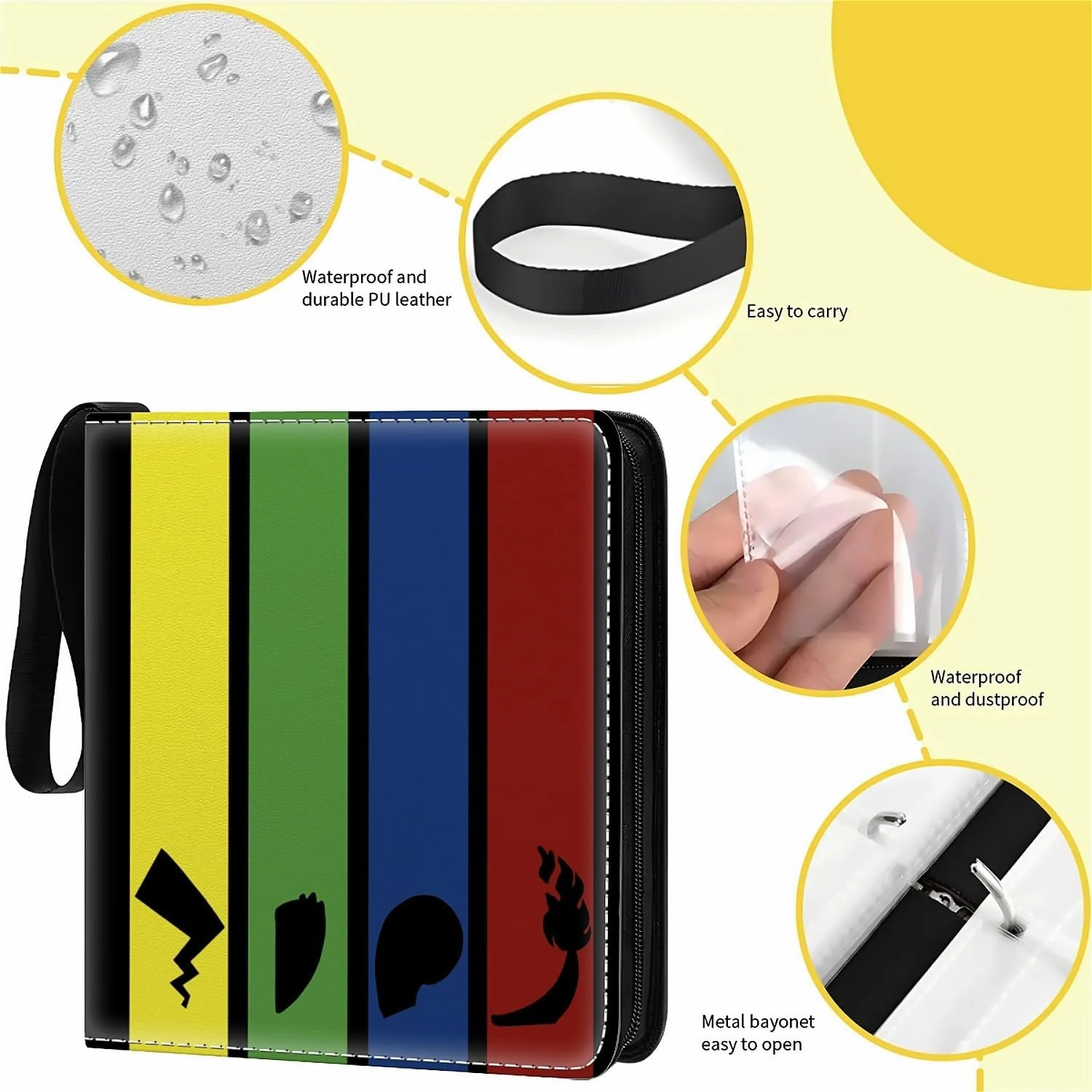 Card Binder 900 Pockets, 50 Sleeves Large Binder Trading Cards Holder 9 Pocket, Storage Organizer, Album Folder Case Protector Collector Gift Cute Cartoon Light