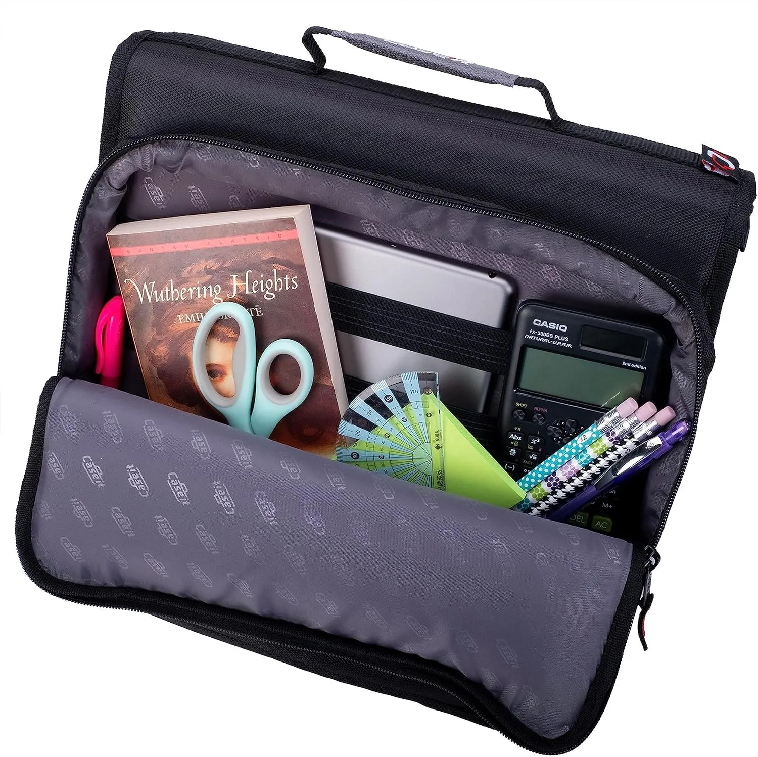 Case-it The Universal Zipper Binder - 2 Inch O-Rings - Padded Pocket That Holds up to 13 Inch Laptop/Tablet - Multiple Pockets - 400 Page Capacity - Comes with Shoulder Strap - Magenta LT-007