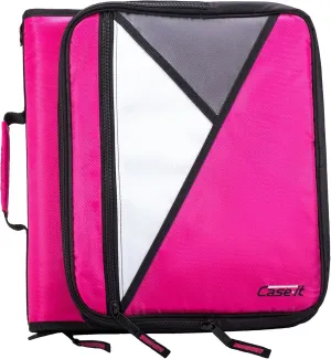 Case-it The Universal Zipper Binder - 2 Inch O-Rings - Padded Pocket That Holds up to 13 Inch Laptop/Tablet - Multiple Pockets - 400 Page Capacity - Comes with Shoulder Strap - Magenta LT-007