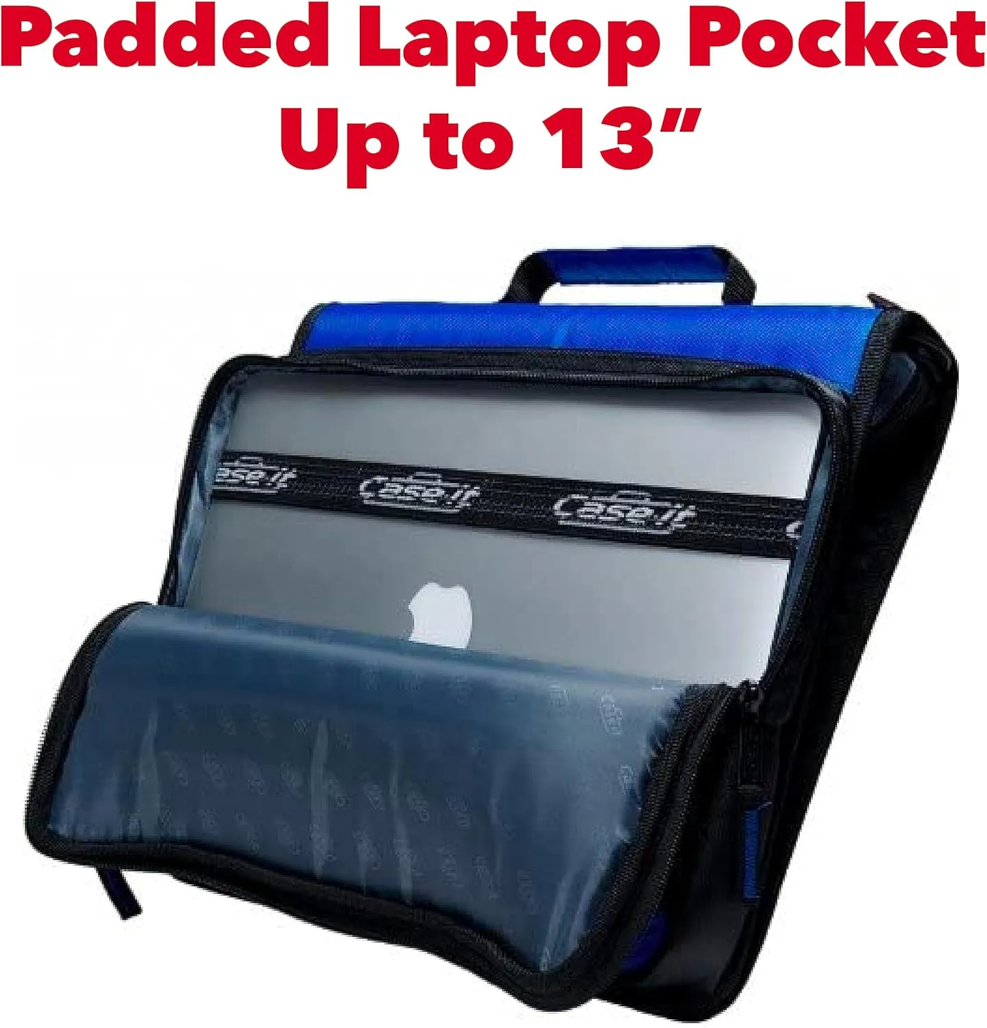 Case-it The Universal Zipper Binder - 2 Inch O-Rings - Padded Pocket That Holds up to 13 Inch Laptop/Tablet - Multiple Pockets - 400 Page Capacity - Comes with Shoulder Strap - Magenta LT-007