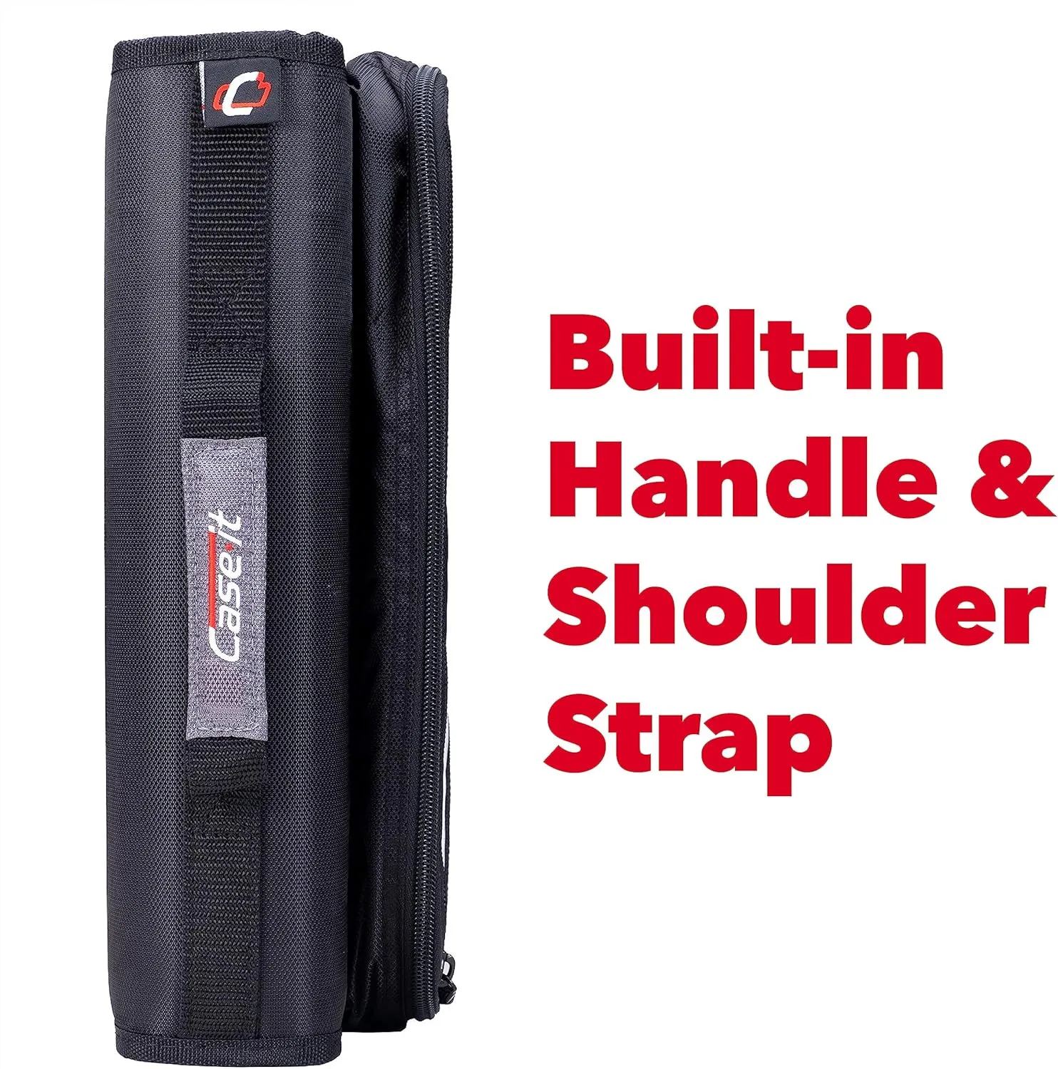 Case-it The Universal Zipper Binder - 2 Inch O-Rings - Padded Pocket That Holds up to 13 Inch Laptop/Tablet - Multiple Pockets - 400 Page Capacity - Comes with Shoulder Strap - Magenta LT-007