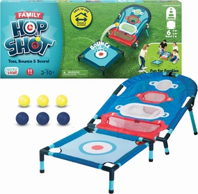 Chuckle & Roar - Family Hop Shot - Outdoor Active Family Game - Dexterity On The Go Challenge - Great for Preschoolers - Ages 3 and Up
