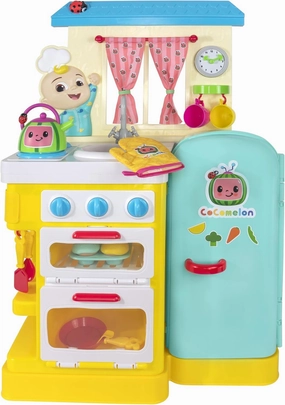 CoComelon Deluxe Feature Roleplay, Little Kitchen - Includes Interactive Kitchen Accessories - Toys for Kids and Preschoolers