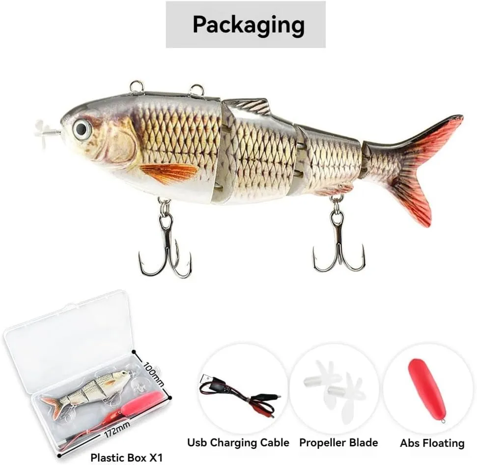 Colitt Robotic Swimming Fishing Lure, USB Rechargeable Robot Lure for Many Waters