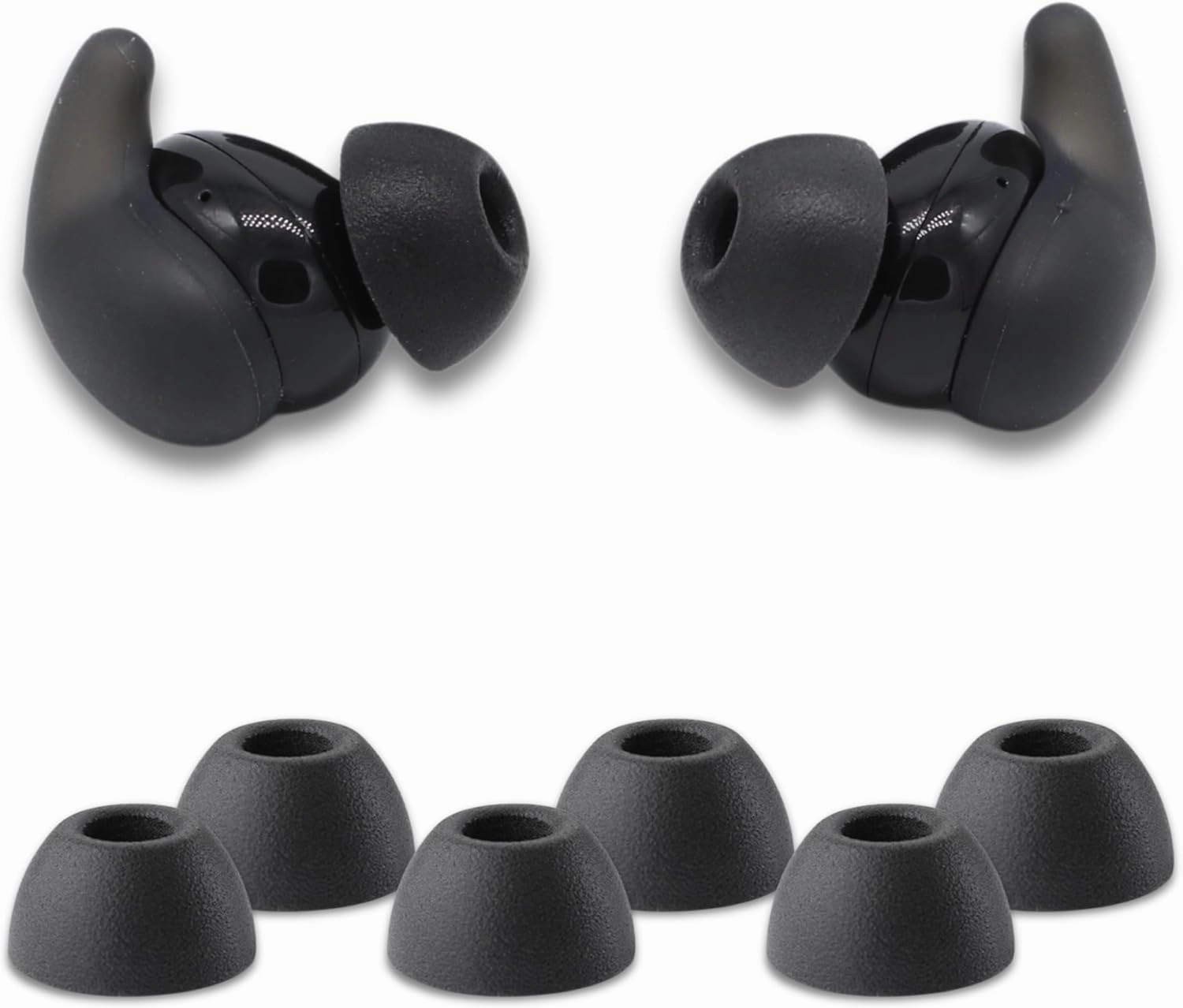 Comply TW-180-B | Memory Foam Replacement Earbud Tips for Sony LinkBuds Fit, TOZO NC9 Hybrid ANC | Ultimate Comfort, Secure Fit, Superior Noise Isolation | Black (S/M/L) (3 Pairs)