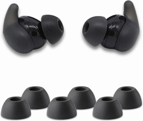 Comply TW-180-B | Memory Foam Replacement Earbud Tips for Sony LinkBuds Fit, TOZO NC9 Hybrid ANC | Ultimate Comfort, Secure Fit, Superior Noise Isolation | Black (S/M/L) (3 Pairs)