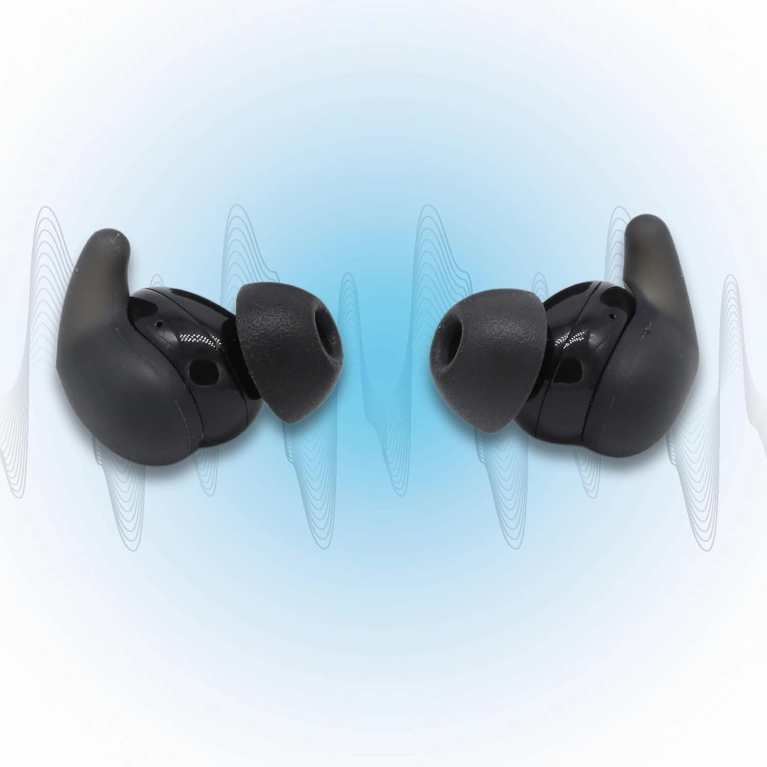 Comply TW-180-B | Memory Foam Replacement Earbud Tips for Sony LinkBuds Fit, TOZO NC9 Hybrid ANC | Ultimate Comfort, Secure Fit, Superior Noise Isolation | Black (S/M/L) (3 Pairs)